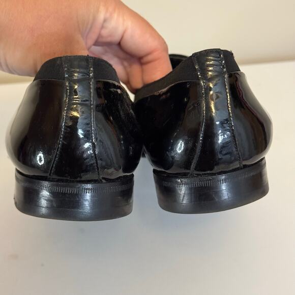 Bally Banner Dress Shoes Mens 10.5M Black Patent Leather Formal Business Italy